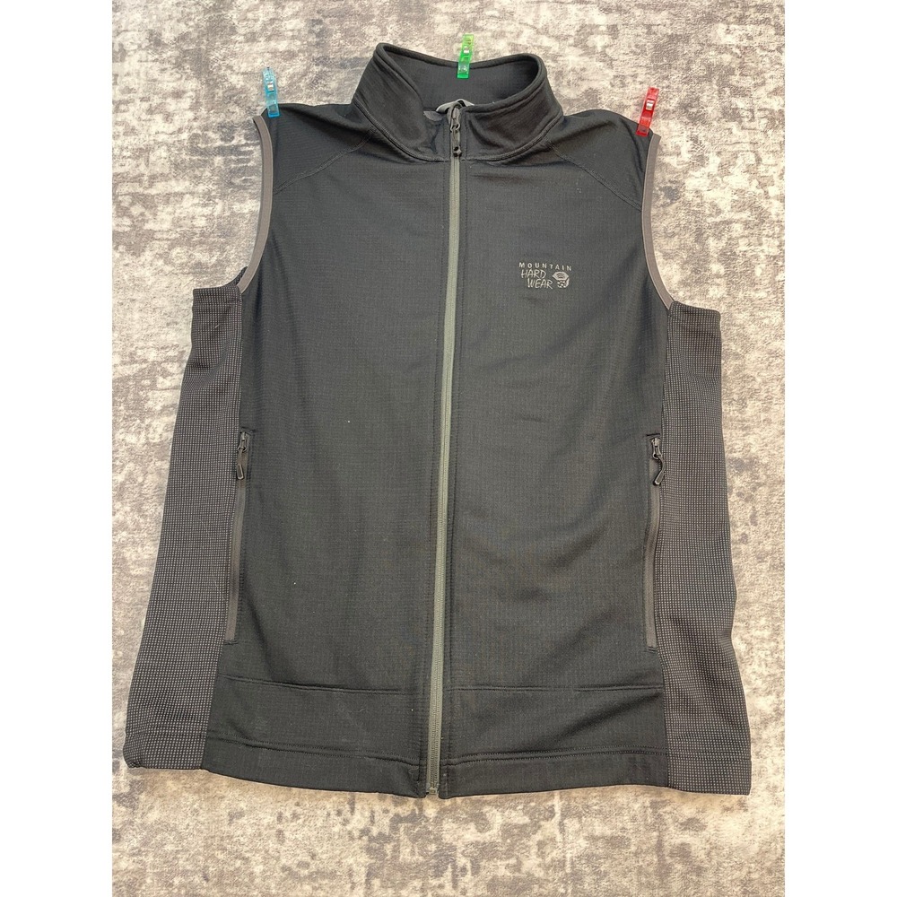 Mountain Hardwear Men XL Black Polartec Fleece Zip Up Vest Athleisure Gopcore